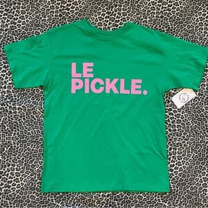 Ping Pong Surf Clubb Le Pickle T Shirttail Short Short Sleeve Green Size XXS NWT